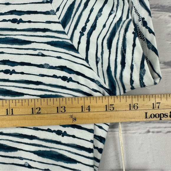 Pact NEW Tie-Dye Stripe Fit & Flare Dress Large Back Detail White Organic Cotton - Picture 9 of 11